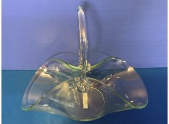 Vintage Made In Spain Stretch Glass Candy Basket