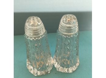Vintage Czechoslovakia Crystal Salt And Pepper Shakers
