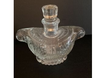 Vintage Clear Glass Lamp Style Perfume Bottle Ground Glass Stopper