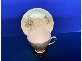 Vintage Colclough English Bone China Footed TeaCup And Saucer