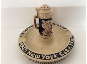 Vintage Luchow's Restaurant Since 1882 NYC Beer Stein Ashtray - Made In Germany