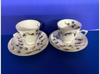 Vintage Pair Royal Tara Raphoe Tea Cup, Saucer And Bread Plates
