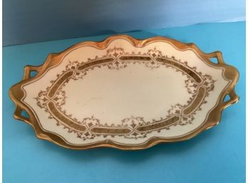 Antique French Limoges Elite Works Chalus Bet Scalloped Mint Tray