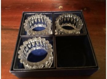 Set Of Three (3) Gotham Crystal Napkin Rings