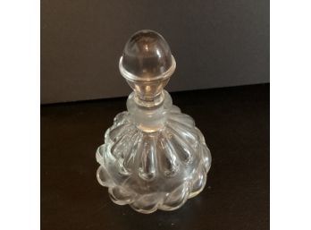 Vintage Clear Glass Perfume Bottle Ground Stopper