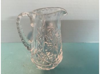 Vintage Elegant Clear Cut Glass Cream Pitcher (7 Inches In Height)