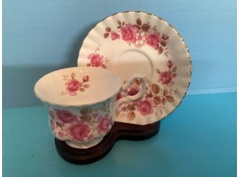 Vintage Royal Albert English Bone China White Floral Teacup And Saucer