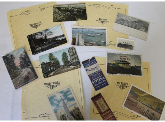 Large Antique And Vintage Postcards From Edgewater N.j., The Riviera, Steamers & Chrysler Building