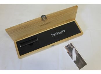Kamikoto Japanese Honshu Steel Knife In Finger-jointed Wood Box & COA