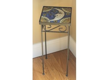 Cute Little Flower Stand With Sun, Moon & Stars Tile