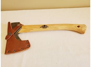 Vintage Gransfors Bruk Sweden Axe Hatchet With Leather Cover Sheath
