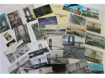 Large Group Of Antique & Vintage George Washington Bridge Postcards