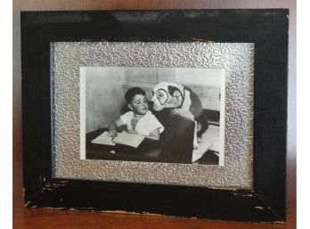 Vintage Foil Matted Framed Photo Of Spanky & Petey The Dog