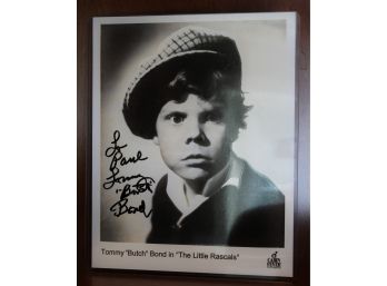 Autographed Black & White Photograph Of Tommy 'butch' Bond In The Little Rascals