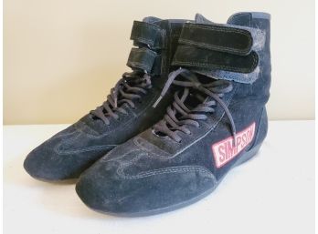 Simpson Racing Suede High Top Driving Shoes, Men's Size 9.5 - Black