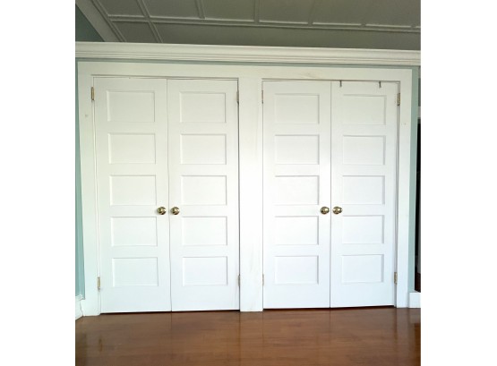 4 Solid Wood, Painted Closet Doors - Primary Closet
