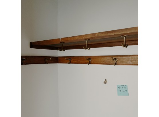 A Collection Of Wood Closet Shelving And Antique Brass Hooks - 3rd Floor
