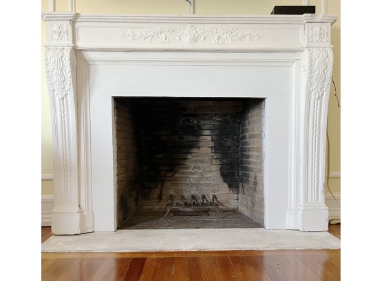Louis XVII Style Fireplace In White Stone - BR 2-2