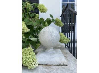 A Pair Of Cast Cement Finials - Front Steps 12x12x14