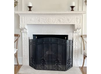 An Antique Ornately Detailed Stone Mantle - DR