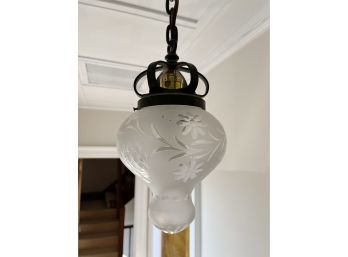 A Trio Of Antique Victorian Ceiling Lamps With Glass Globes - 2nd Flr Hall