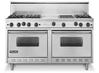 Viking Pro Style Gas Range With Electric Convection Oven, Char Grill And Griddle - New Retail $25,000