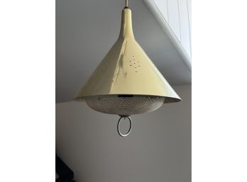 A Mid-century Modern Metal Hanging Ceiling Light With Counterweight - For Refurbishing