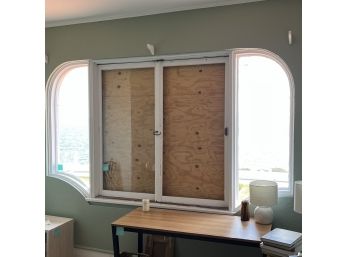 A Wood, Track Mounted Sliding Window Original To House - 1 Missing Pane