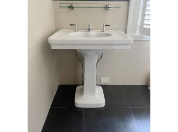 An Early 20th C Pedestal Sink By Maddocks And Sons With Kohler Faucet - (bath 2-3)