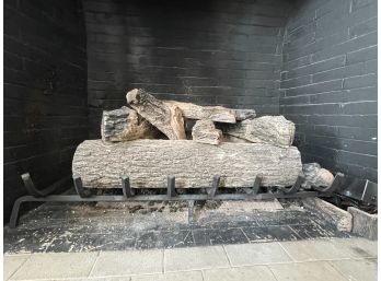 A Metal Fireplace Log Holder - LR