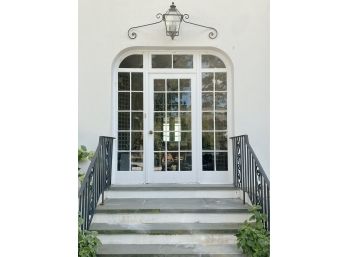 Front Entry Wrought Iron And Brass Outdoor Lantern