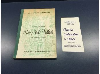 1963 Official Program Fourty-Fourth May Music Festival At Cincinnati Max Rudolf.