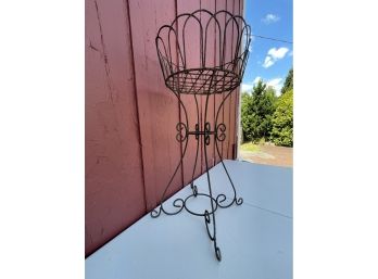 A Wire Basket Plant Stand - Charm!