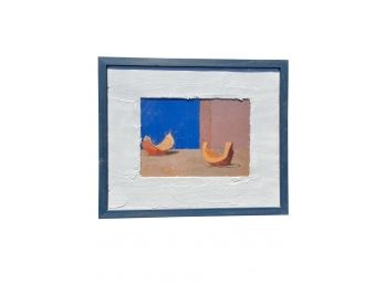 Slices Of Pumpkin, 1993 By Euan Uglow - Framed Print - Unusual Textured Mat - 20 X 24