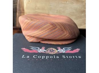 An Italian Mens Flat Cap By Coppola Storta - In Original Box - Like New - Orange
