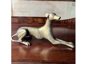 A Very Elegant Brass Dog Statuette