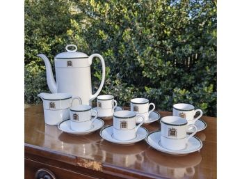 Wedgwood House Of Commons / Parliament Coffee Set -  6 Cups Saucers - Creamer -  Coffee Pot