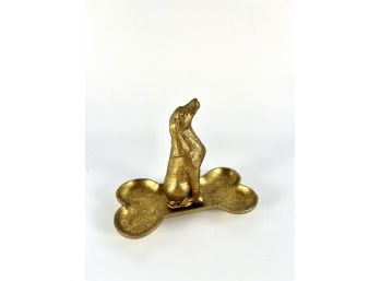 An Adorable Brass Dog Ring Holder
