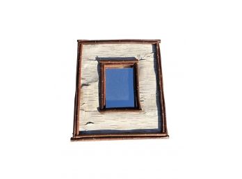 A Cabin Style Twig And Birch Framed Mirror - 15 X 13
