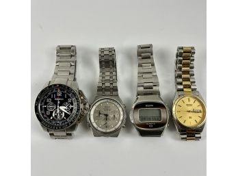 A Collection Of Mens Watches - Seiko And Bulova