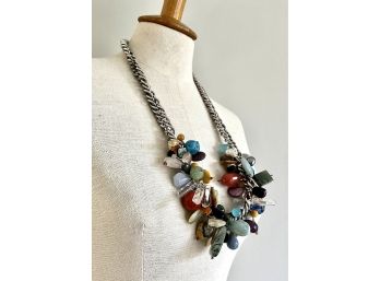 Biker Chicks - This Is An Amazing Piece - Heavy Chain And Chunky Natural Gemstones