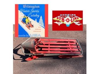 Bob-O-Link Bobsled C. 1940s-1960s By Withington, Minot, Maine
