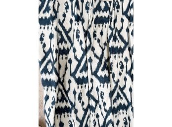 A Custom Schumacher Vientiane Ikat Linen Pinch Pleat Curtain Panel 44 X 105 -Indigo- Great Condition