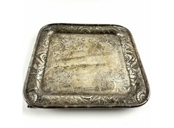 A Victorian Sterling Silver Footed Vanity Tray - 1883 - Marked Dominick & Haft - 354g
