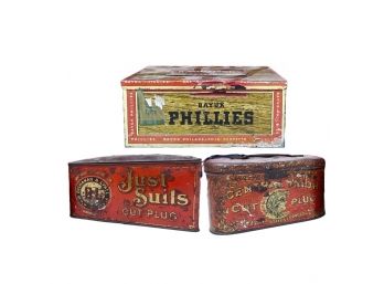 Collectible Tin Tobacco Boxes - Vintage