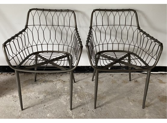 Two Metal Arm Chairs
