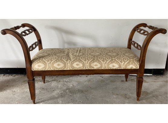 Recently Upholstered Bench With Rolled Arms