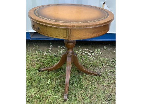 Leather Top Round Table