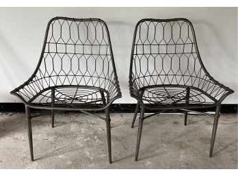 Two Metal Side Chairs
