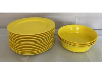 Yellow Oneida Plastic Dishes